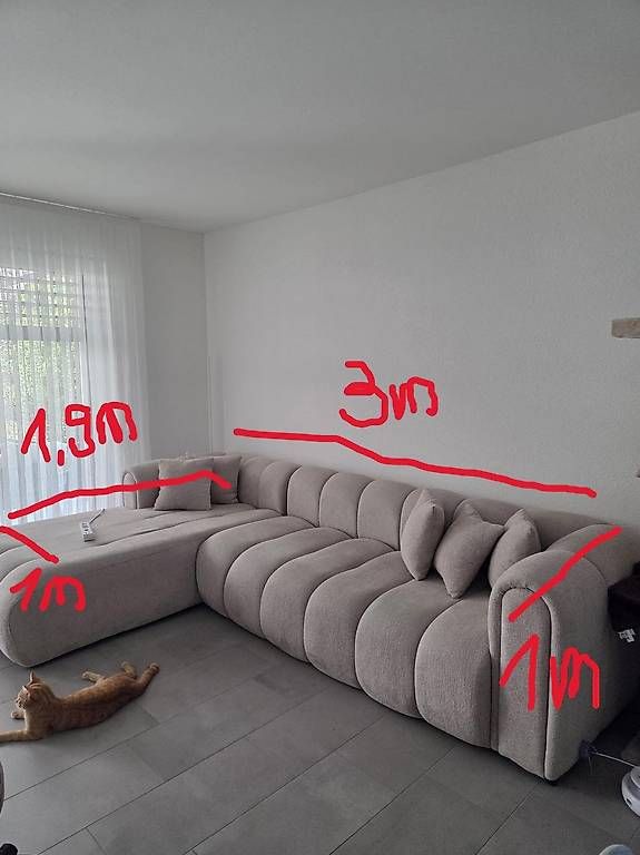Sofas: Wolkensofa-Grosses Ecksofa / Couch in Beige-Grau – D'occasion à Lenzburg par Aylin014 1
