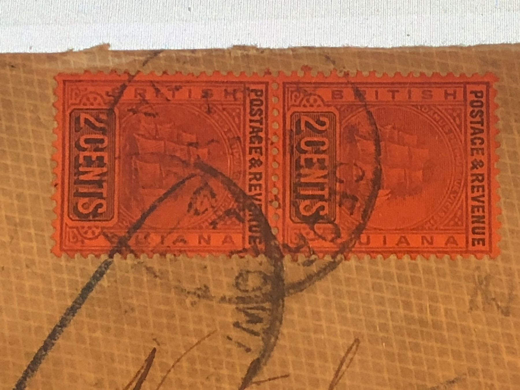 Alle Briefmarken: Schiffsbrief mit Windjammer-Marken BRITISH GUYANA 1904 – Gebraucht aus Lufingen von Rac0 2