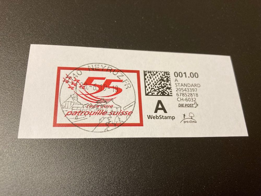 Briefmarke / Webstamp 55 Jahre Patrouille Suisse - 2019 (Gebraucht) in ...