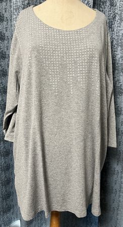 Graues Sommer-Shirt, Gr. 50/52, mit Glitzerprint!