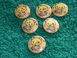 25 Holzknöpfe Teddymeiteli mit Täschli