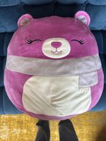 Squishmallow géant ours rose en peluche 50cm