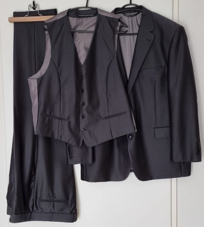 Herren Anzug,3-teilig,anthrazit, Gr.:26