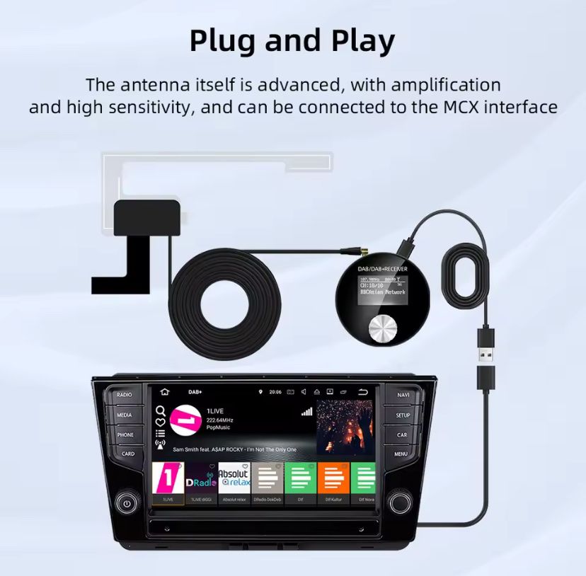 Adattatori: DAB+ Adapter fürs Auto, 1.2" Bildschirm, Top! – Nuovo e nell'imballaggio originale da St. Gallen venduto da Radiomania-Schweiz 3