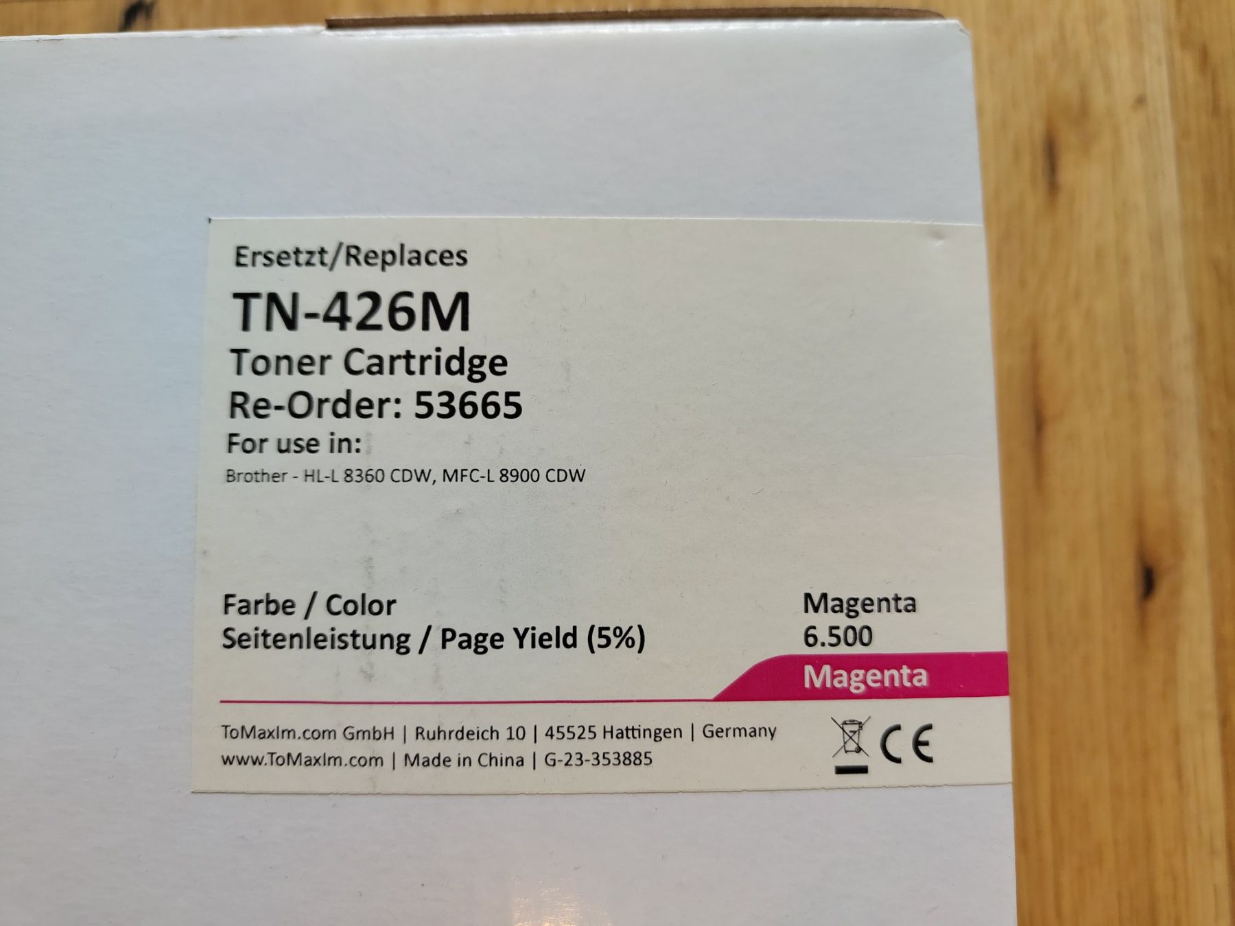 Brother Cartucce per stampanti & toner: Brother TN-426M – Nuovo e nell'imballaggio originale da Interlaken venduto da dmncmg 1