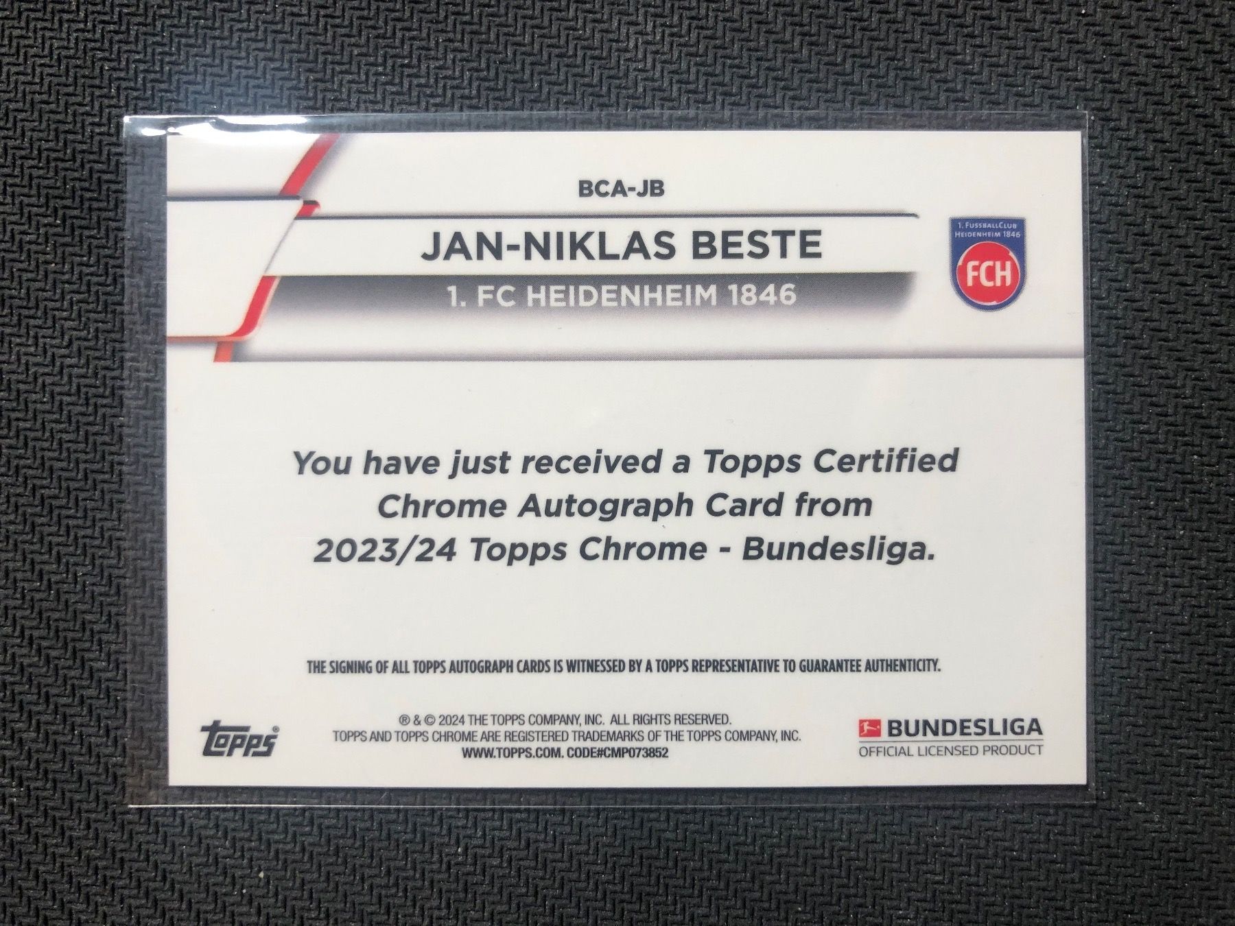 Topps Carte collezionabili: Topps Chrome Jan-Niklas Beste Autogramm – Usato da Wangenried venduto da Garagara 1