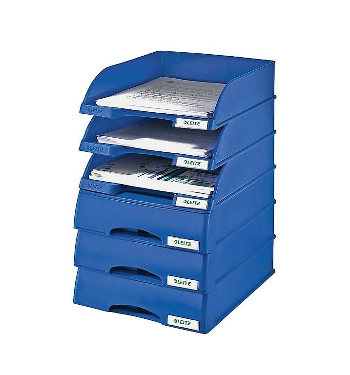 Leitz Raccoglitori: LEITZ Ablagekorb Plus, A4, Kunststoff, 4Stk. blau – Nuovo e nell'imballaggio originale da Necker venduto da liq24 3