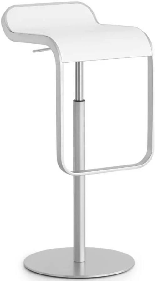 Lapalma Hocker: Design Barhocker "LAPALMA LEM" Weiss Leder – Gebraucht aus Ramersberg von Hinka 1