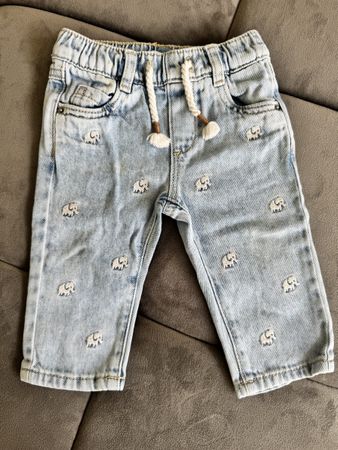 Baby Jeans C&A mit Elefanten-Stickerei Grösse 68 blau