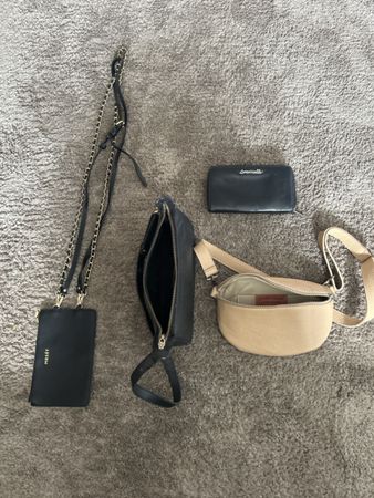 3 Ledertaschen und 1 Portemonnaie