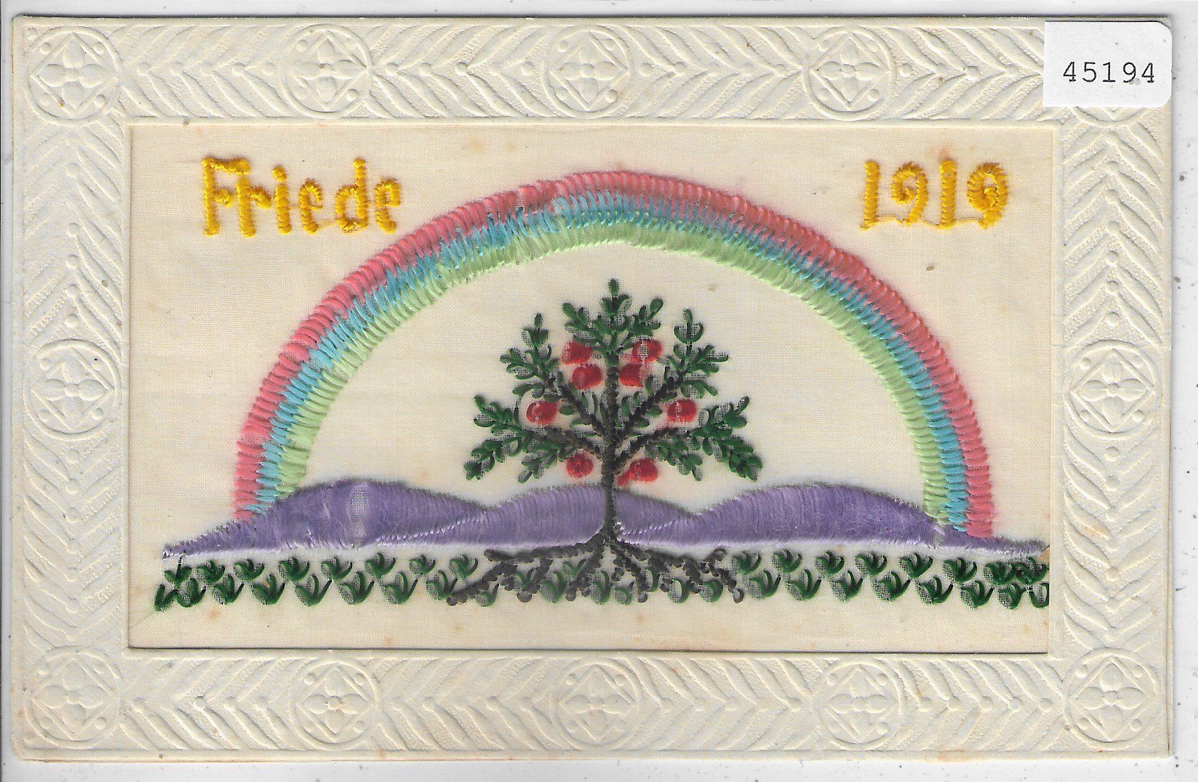 Ansichtskarten: Friede 1919 - Strickerei Karte – Gebraucht aus Ettingen von Kartenplanet