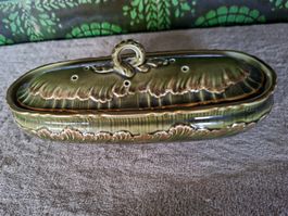 Antike Villeroy & Boch Waschgarnitur grün mit Deckel