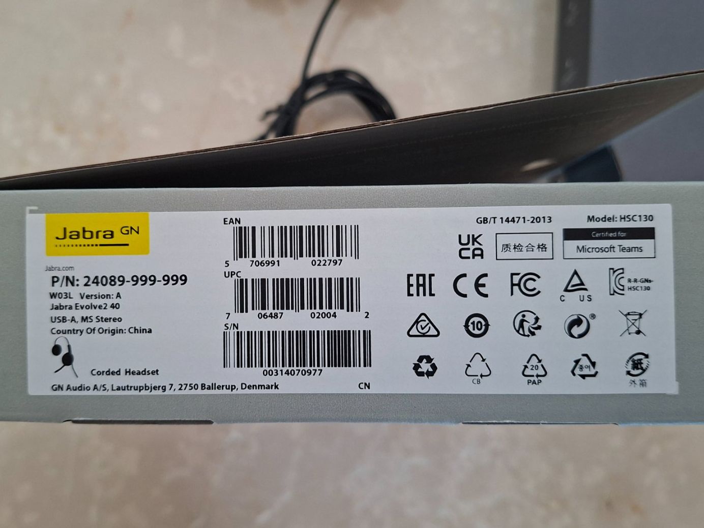 Jabra Cuffie: Jabra Evolve2 40 SE MS Stereo Headset (USB-A) – Usato da Therwil venduto da reiviloregne 2