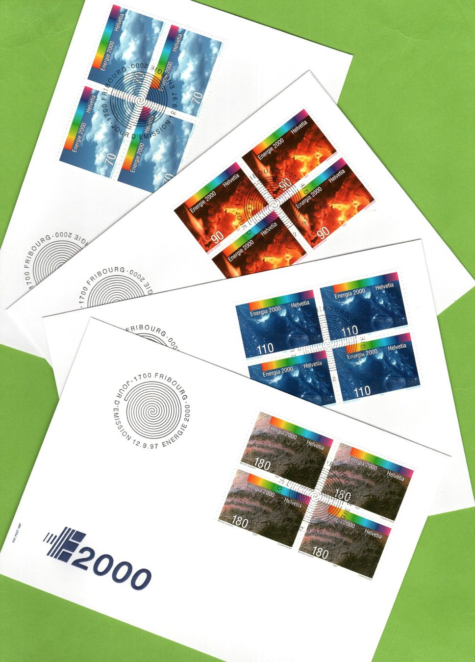 Tutti i francobolli: 1997 FDC "Energie2000" Viererblöcke SBK 36.-- – Usato da Stein am Rhein venduto da Huehnerhund