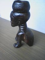 Holzfigur afrikanisch Frau Figur Behälter Dekoration Vintage