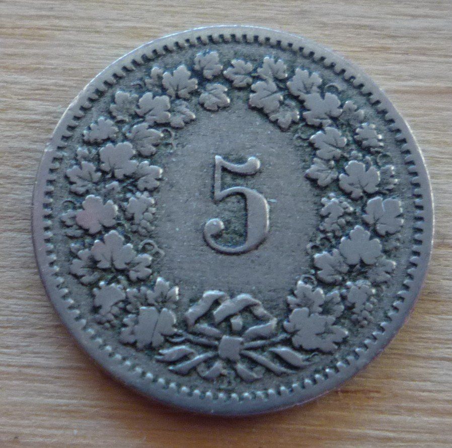 Toutes les monnaies: 5 Rappen 1882 – D'occasion à Rieden SG par Brockehuesli 1