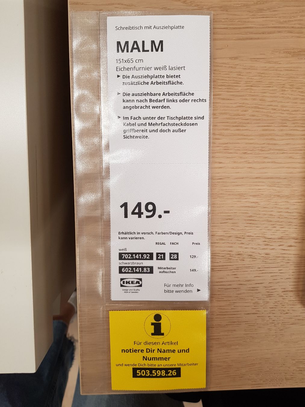 Bureaux: Schreibtisch "Malm" von IKEA in Eichenfurnier – D'occasion à Olten par Denis05 3
