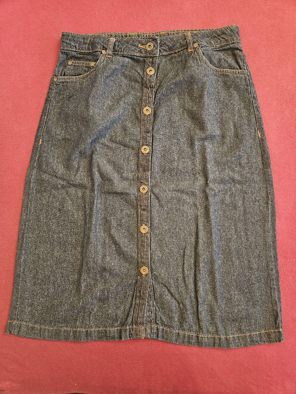 Gonne: Denim Skirt, Button Front, Size 30, Classic! – Usato da Basel venduto da yat_r699