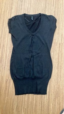 Damen Pullover kurzarm dunkelgrau Grösse M