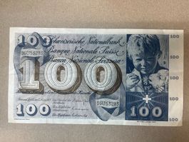 100 Fr. 1973 (5. Emission) – Signatur: ST – Erh. unz-