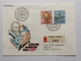 3 FDC Europa Marken CEPT 1983 ET + (Ortsn.)
