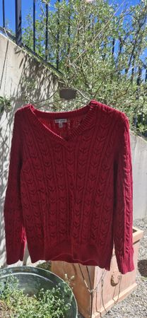 Oversized  Strick Pulli in Rot