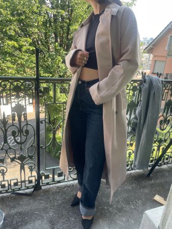 Klassischer Beige Trenchcoat - Grösse XS