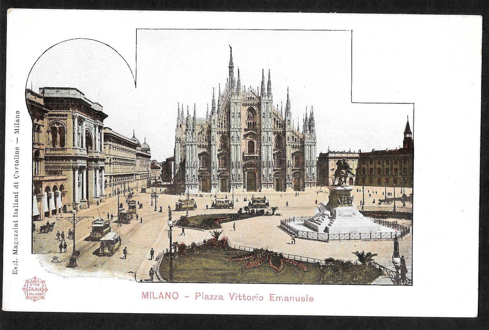 Ansichtskarten: Milano Piazza Vittorio Emanuele mit Trams – Gebraucht aus Olten von clotaldi