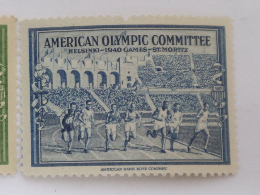 Tutti i francobolli: 3 Briefmarken American Olympic Helsinki - 1940 - St. Moritz – Usato da Eschenbach SG venduto da Astalavista 3