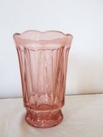 Vintage Vase, rosa Glasvase, Blumenvase, Retro Deko, Top!