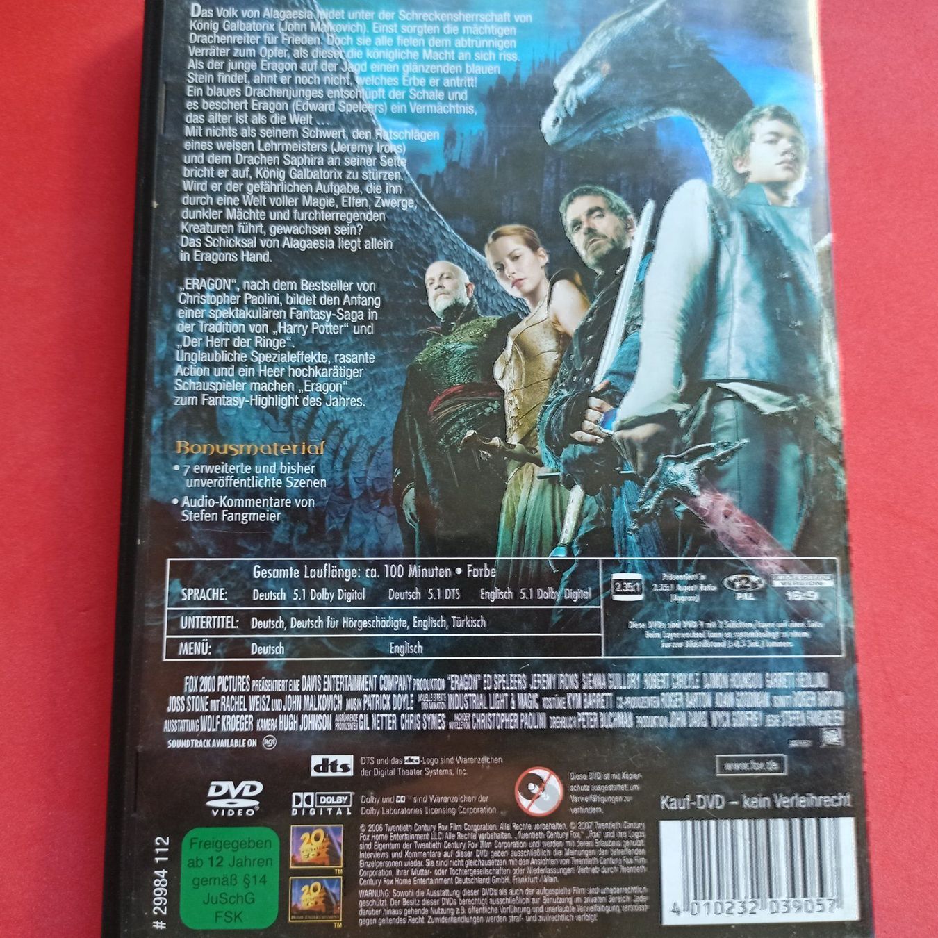 Tutti i DVDs: Eragon - Das Vermächtnis der Drachenreit – Usato da Dübendorf venduto da kb86_MOVIE 1