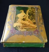 Antikes Fotoalbum mit Musikwerk, Jugendstil, um 1892