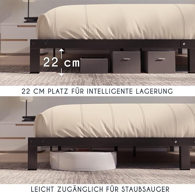 Betten: Bettgestell 160x200x25cm mit Lattenrost aus Metall Robust – Neu und originalverpackt aus Herisau von Zevora 4