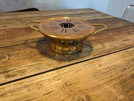 Vintage Midcentury Rechaud Stövchen Kupfer Messing Design