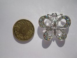 Anhänger Schmetterling 25x22 versilbert mit Strass