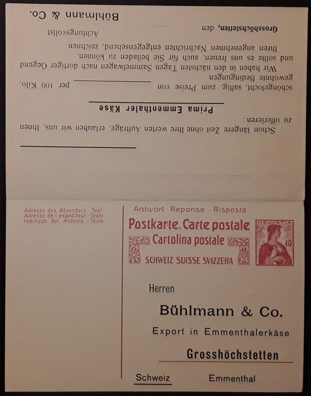 Cartoline postali: 3 Posrkarten mit Antwort ungelaufen – Usato da Walperswil venduto da Tcheidi 2