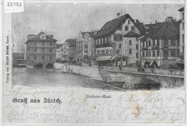 Gruss aus Zürich - Rathaus-Quai 1899