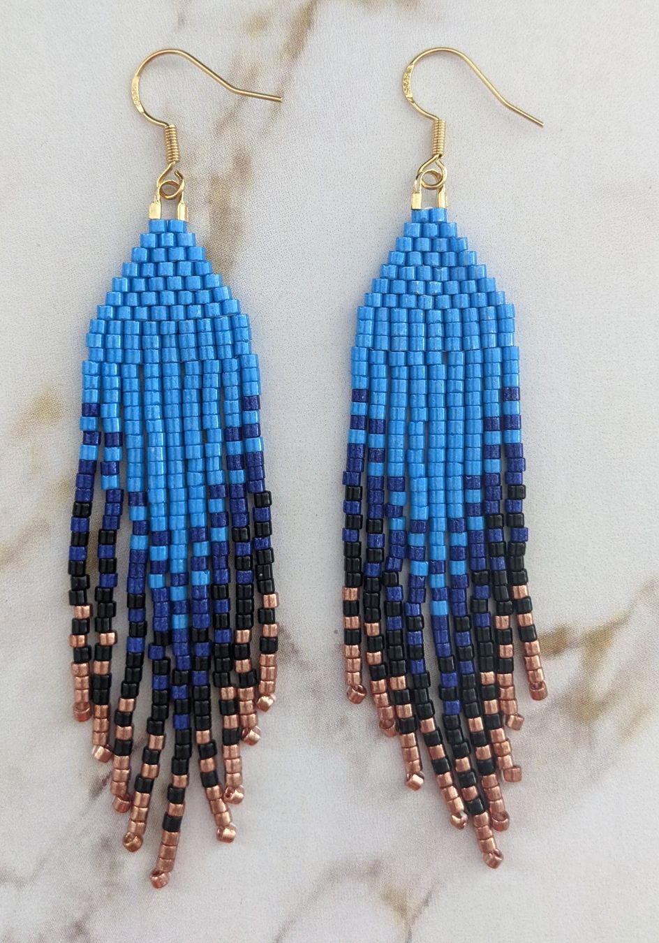 Orecchini pendenti & Orecchini a lobo: Fringe Earrings Blue /Fransen Ohrringe blau – Nuovo (secondo la descrizione) da Zürich venduto da ChicElegance_Jewelry 1