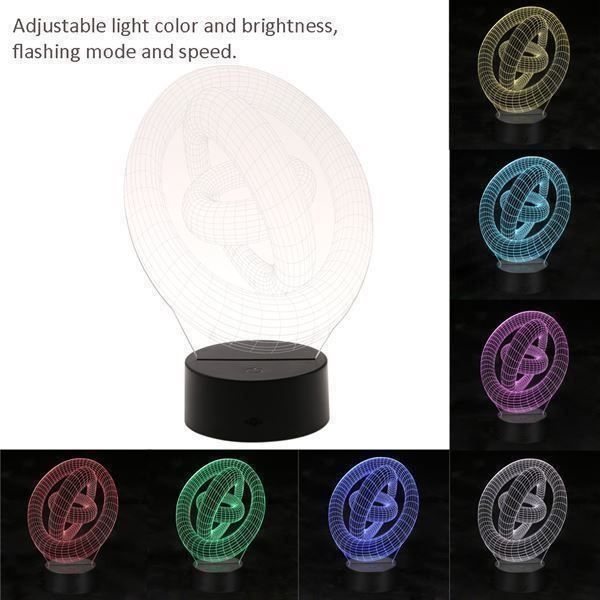 Fernbedienungen: 3D Lampe Hologramm Ringe m.Fernbedienung – Neu und originalverpackt aus Diepoldsau von preisparadies-ch 3