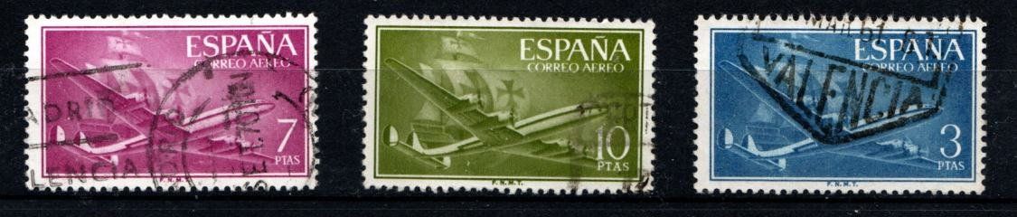 Tutti i francobolli: 3 timbres ESPAGNE - 1956 - Obl. – Usato da Blonay venduto da Leglaude_01