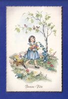 ENFANT - Jeune fille et fleurs - Bonne Fête