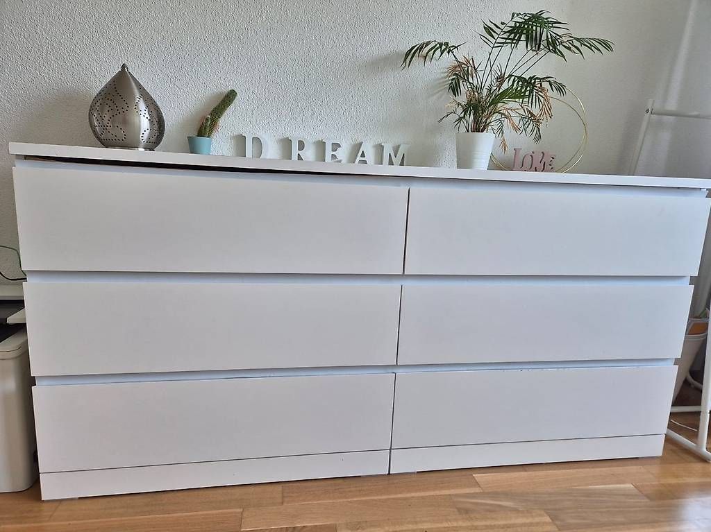 Cassettiere: MALM Kommode mit 6 Schubladen, weiß, 160x78 cm – Usato da Luzern venduto da pia_sdd8