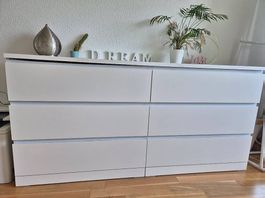 MALM Kommode mit 6 Schubladen, weiß, 160x78 cm