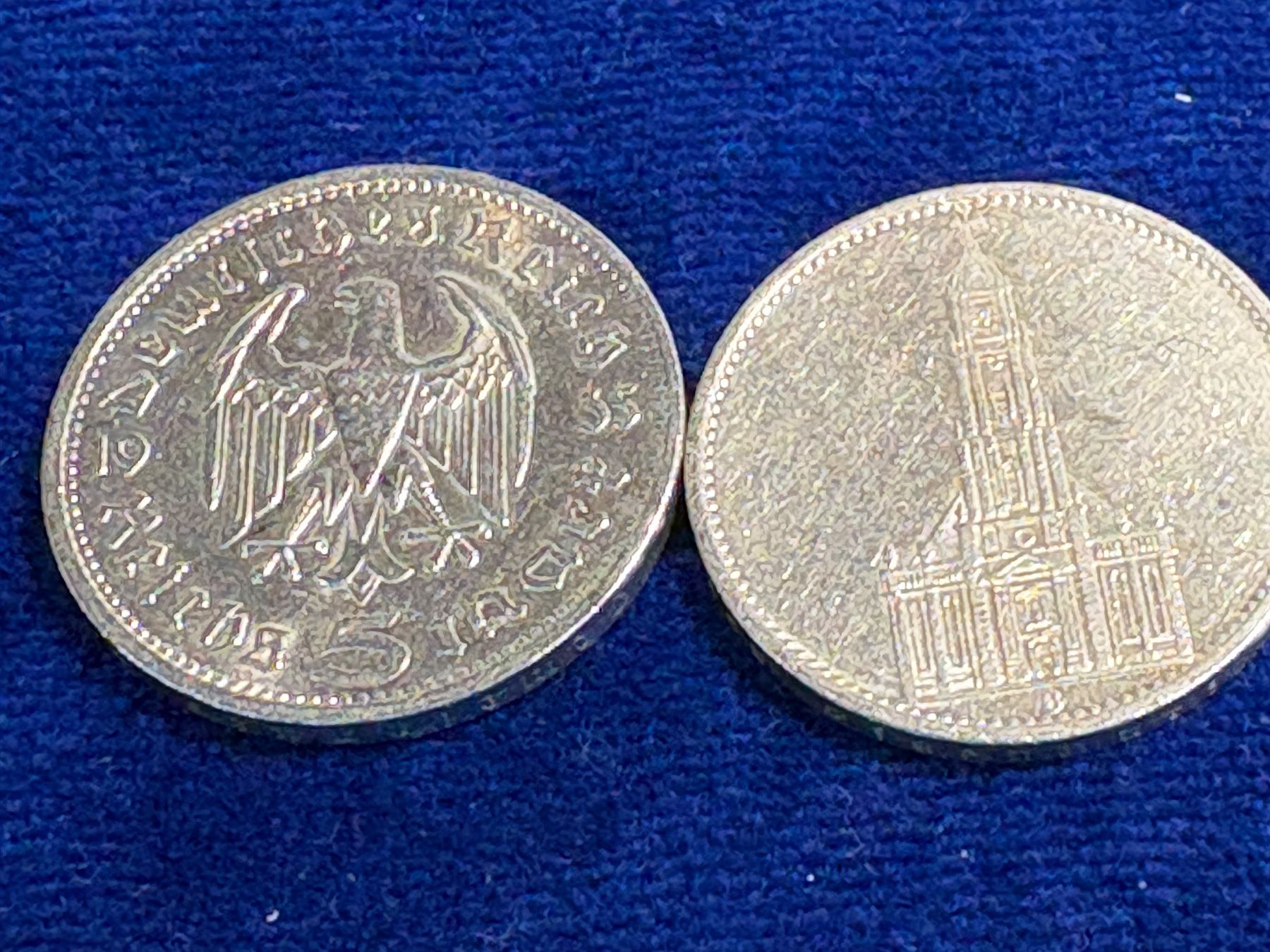 Tutti le monete: 2 x 5.- Reichsmark 1935 – Usato da St. Peterzell venduto da verena40