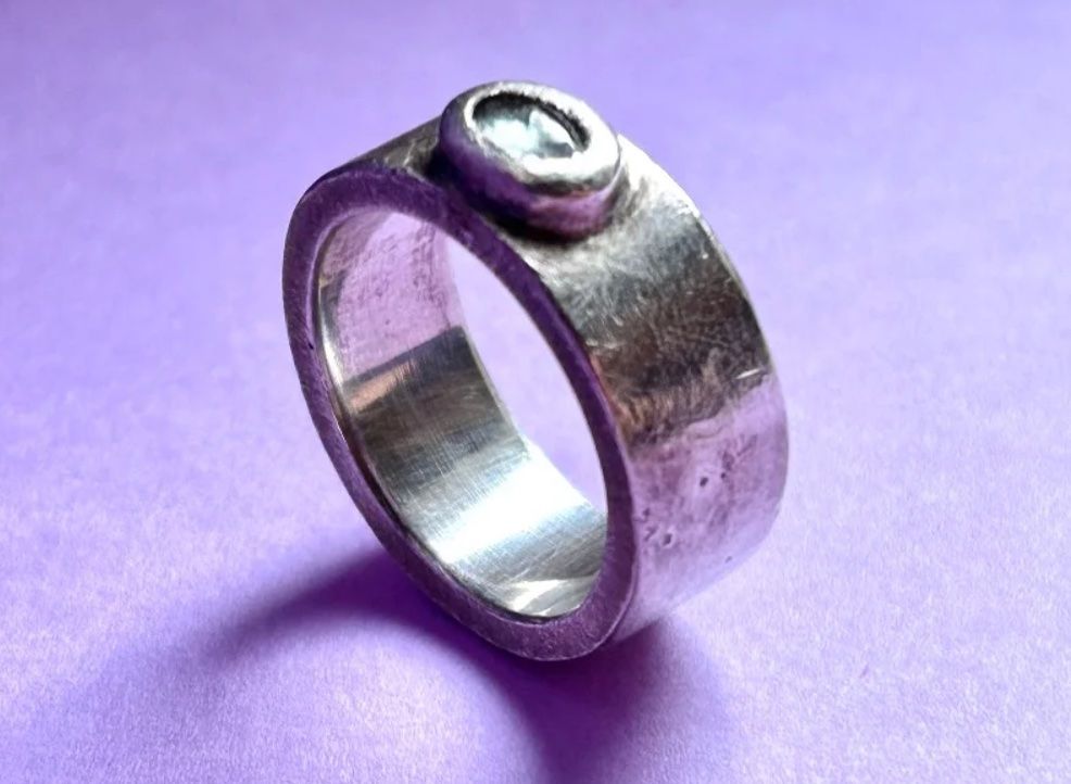 Anelli: Silberring Unikat Handarbeit mit Stein Gr. 58 – Usato da Dittingen venduto da Bijoubelle 8