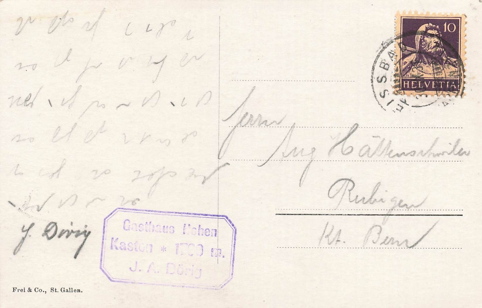 Cartoline postali: Hoher kästen ( Rüte ) – Usato da Biasca venduto da Blenio71 1