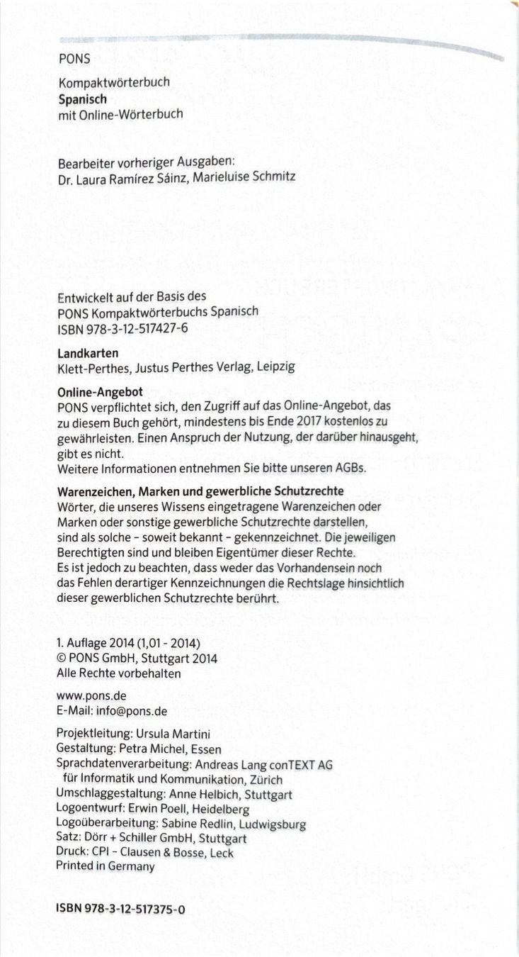 Libri: PONS Kompaktwörterbuch Spanisch - Sp-Dt / Dt-Sp – Nuovo (secondo la descrizione) da Sarnen venduto da Livres 2