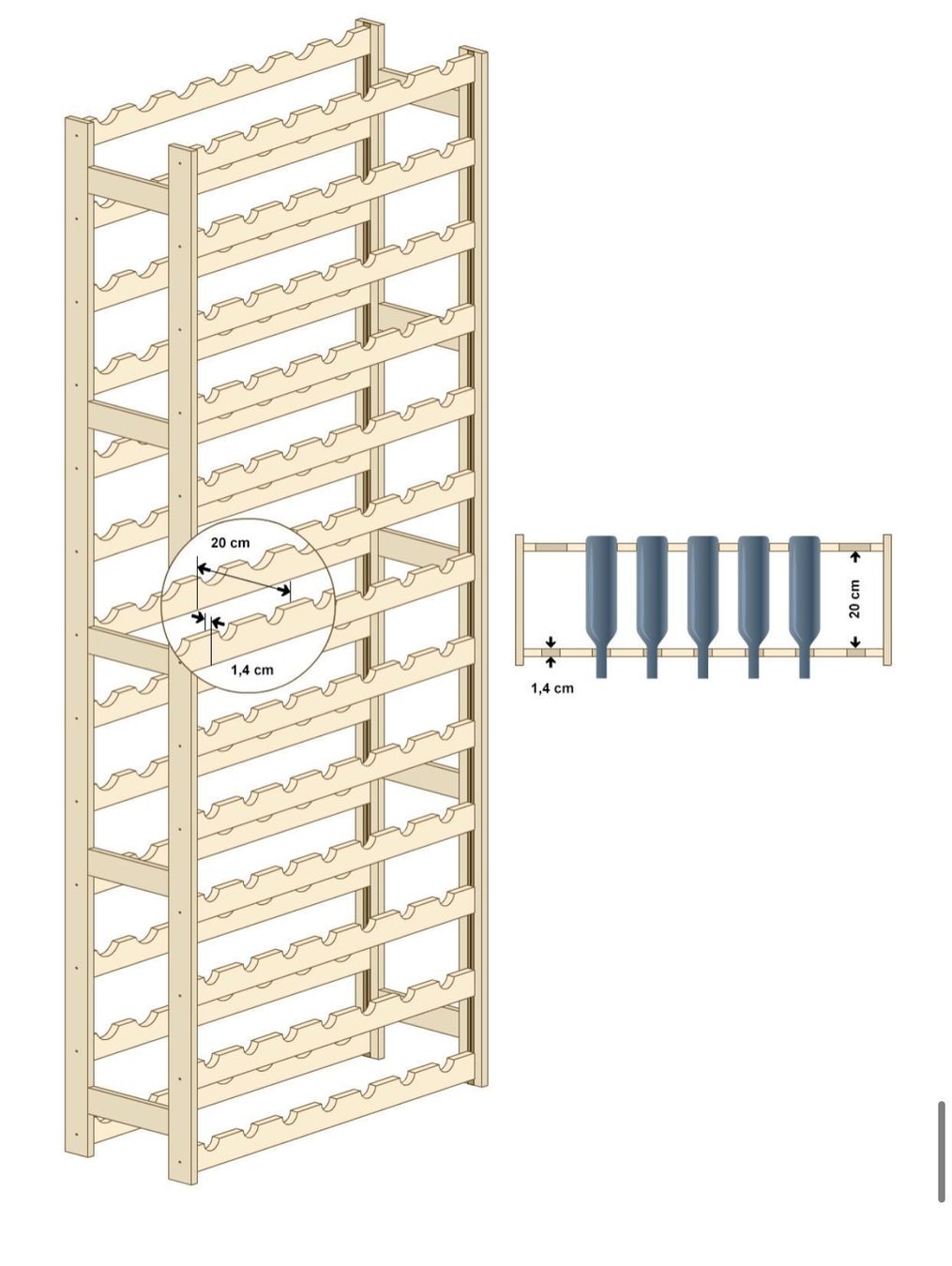 Scaffali: +Weinregal Flaschenregal 91 Flaschen – Nuovo e nell'imballaggio originale da Amriswil venduto da JaJa-Express 2