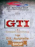 VW GTI Emblem Schriftzug Logo aus Metall NEU in Rot/Chrom
