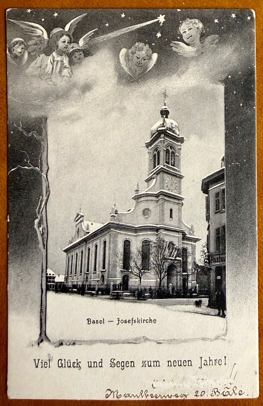 Cartoline postali: Basel - Josefskirche  -1905 – Usato da Lutry venduto da Ediego